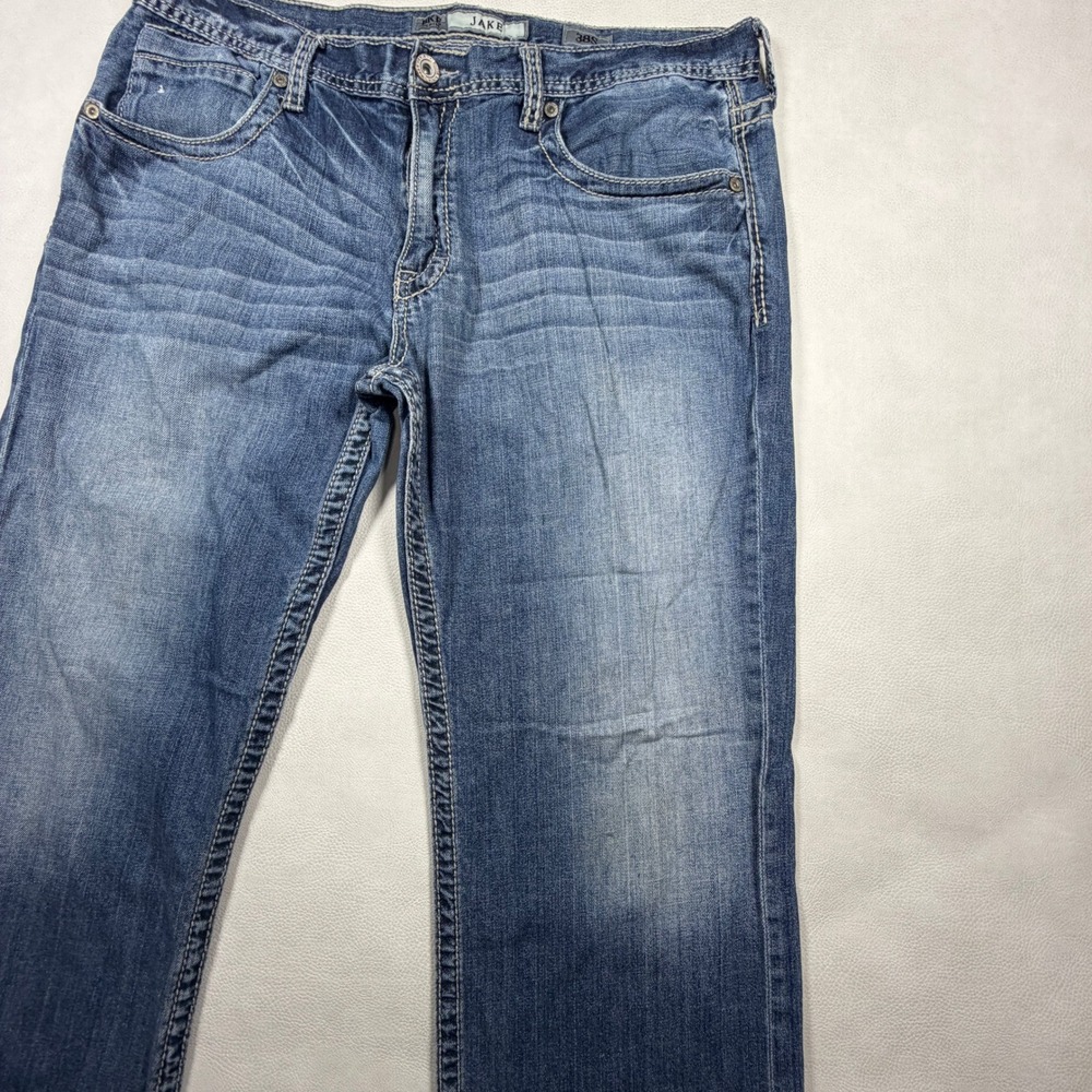 BKE Jake Mens Straight Leg Jeans Blue Medium Wash Stretch Denim 38S 38x28 - Picture 7 of 13